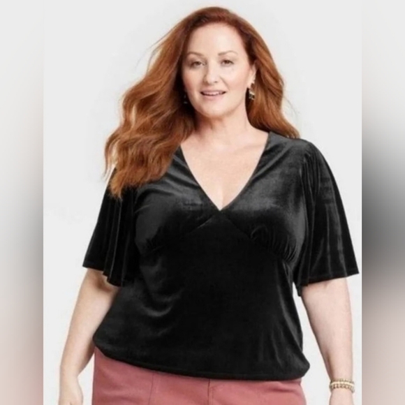 Knox Rose Mauve Elbow Sleeve Velvet Blouse - Picture 10 of 11